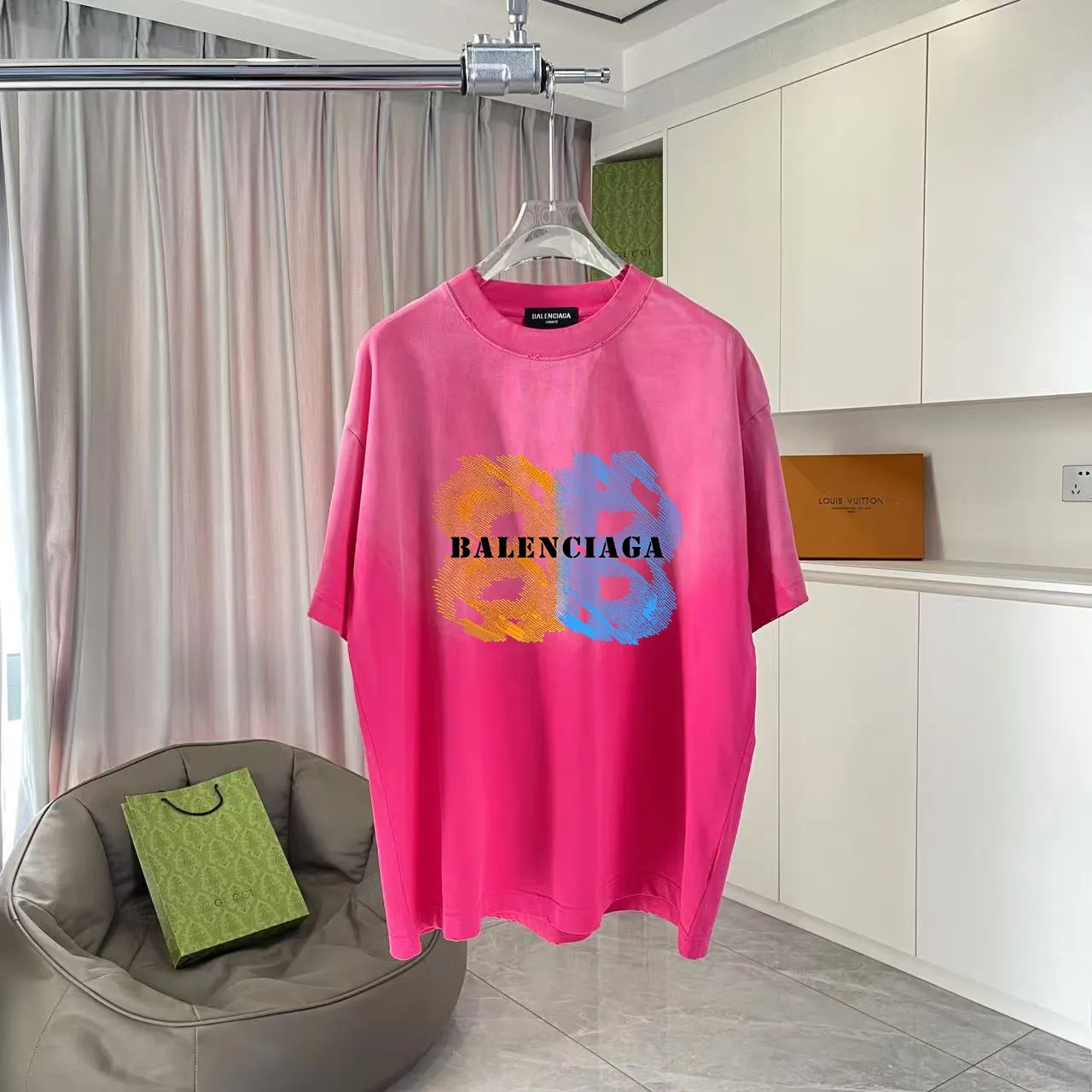 BALENCI*GA 2025 New Arrival logo 320g T Same Style Size：S M L XL XXL ：Black Gray Red Black